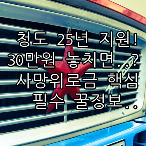 청도군 국가보훈대상자 사망위로금 30..