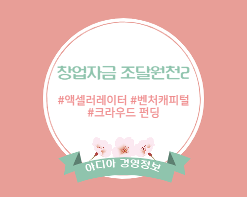 창업자금 조달원천 액셀러레이터 벤처캐피털 크라우드펀딩