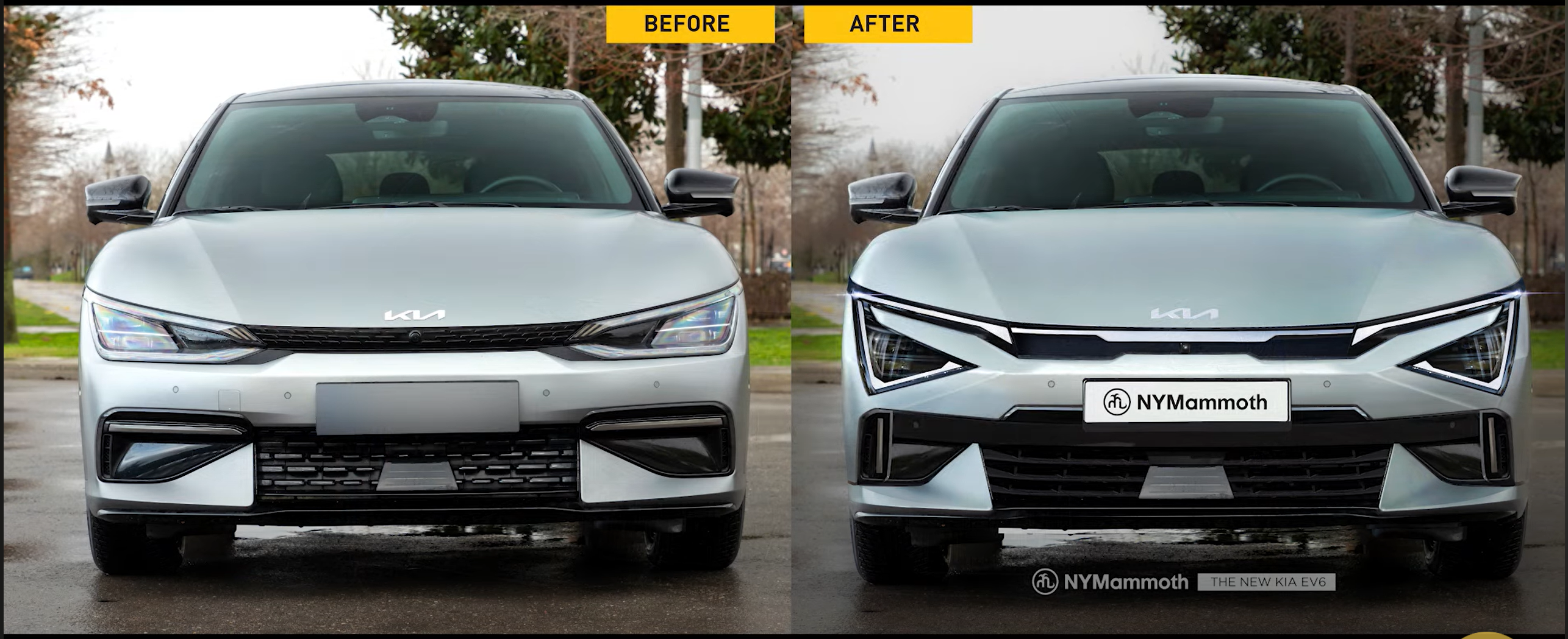 기아가 최근 'EV6 페이스리프트' 티저이미지를 공개한 가운데, 이를 기반으로 예상도가 새롭게 등장했다.