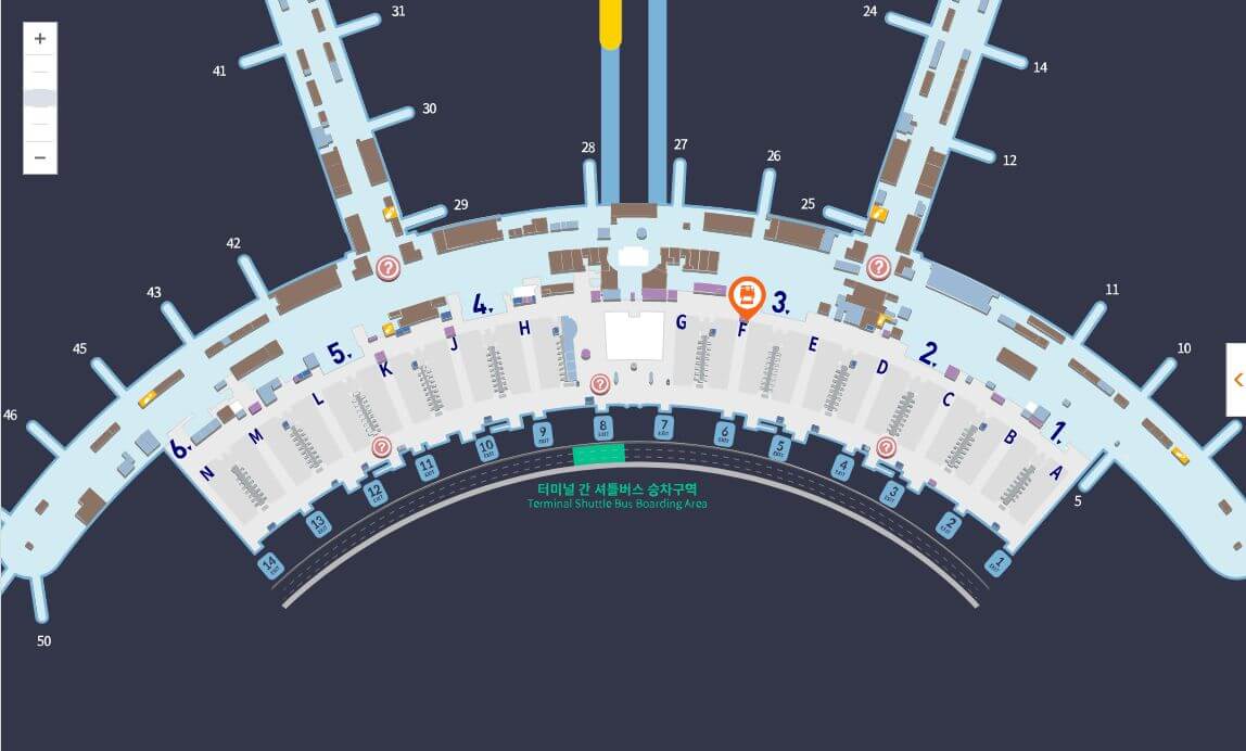 인천공항의 즉석사진촬영기 위치 제1터미널 3층 일반지역 F 체크인카운터 후면 부근