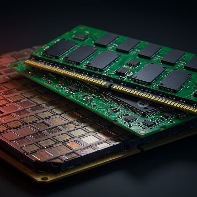 HBM 중심 반도체 업황 강세를 표현한 웨이퍼 이미지