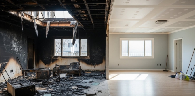 화재청소 후 복구중