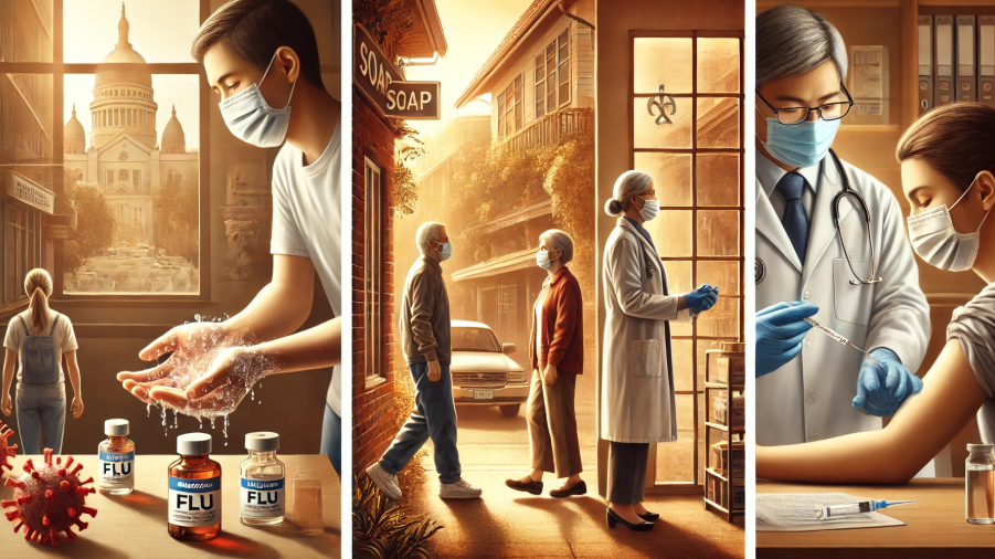 독감 예방에 대한 그림