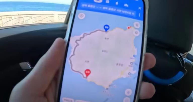 You're using the Maps application to see that you're heading in the opposite direction from your destination.