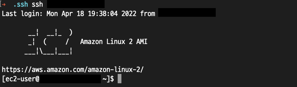ec2를-ssh로-연결-성공한-모습이다.