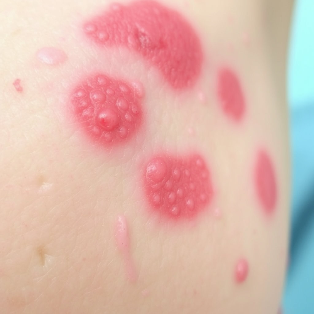 작스럽게 피부에 붉은 반점이 생기고 가렵움