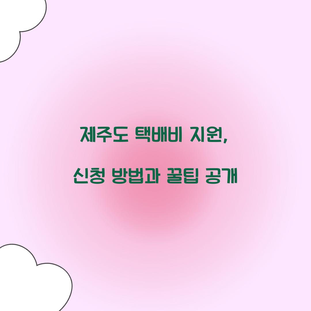 제주도 택배비 지원