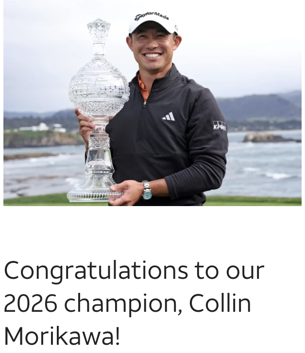 AT&amp;T 페블비치 프로암 우승 &amp;#39;콜린 모리카와&amp;#39;