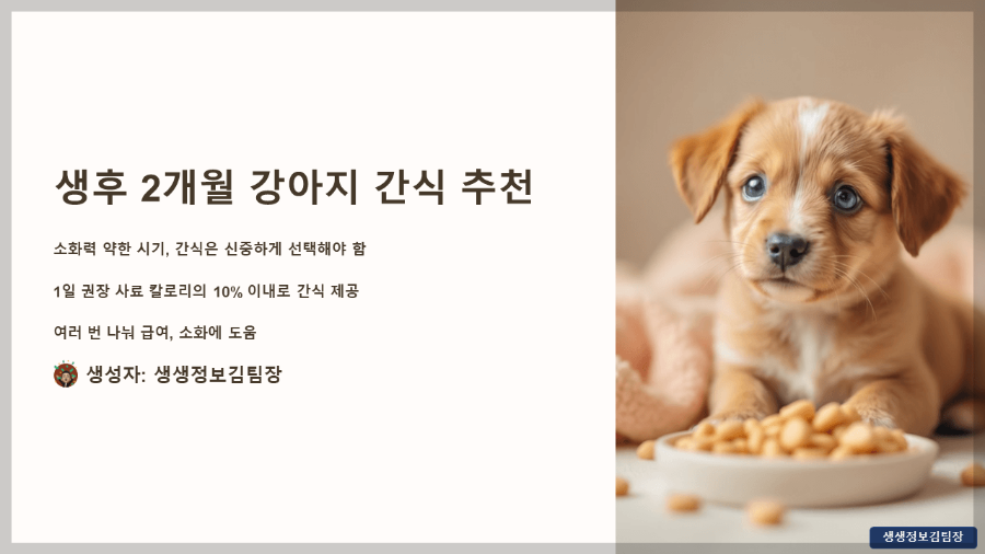 생후 2개월 강아지 간식 추천