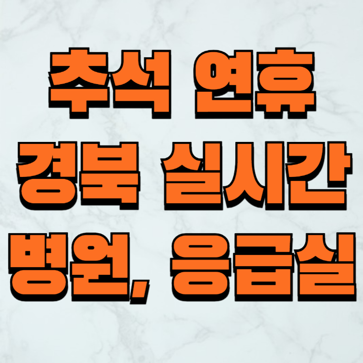 경북 추석 연휴 응급실 병원 약국 실시간 가까운위치