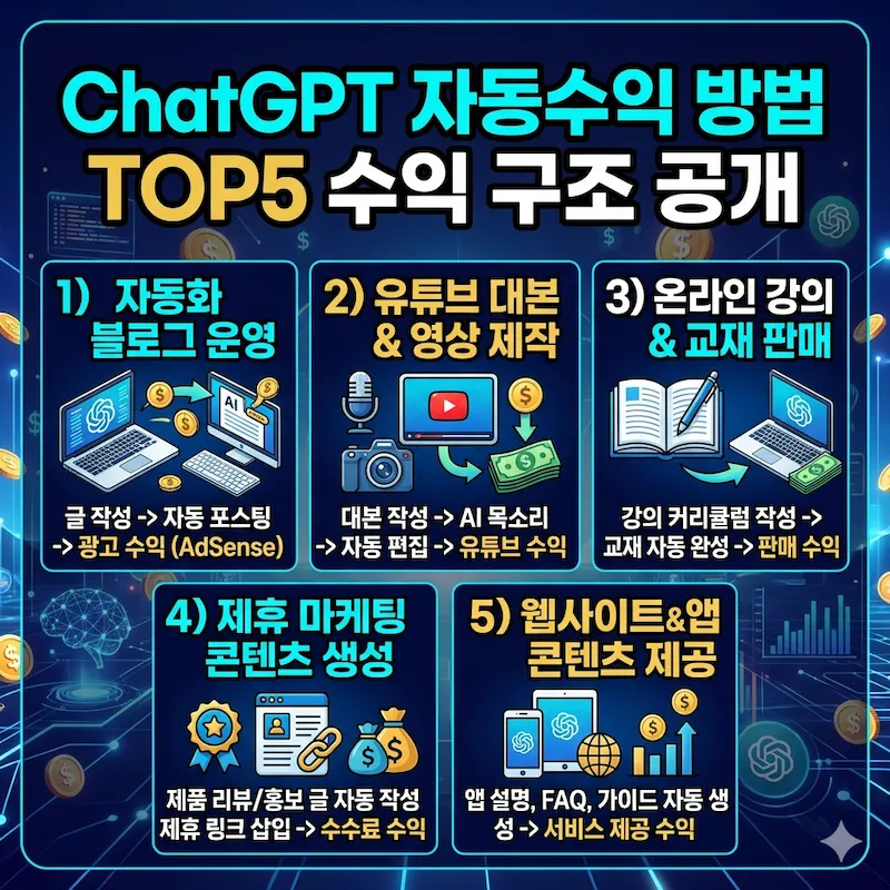 ChatGPT Automatic Earnings Method TOP5 Earnings Structure Revealed