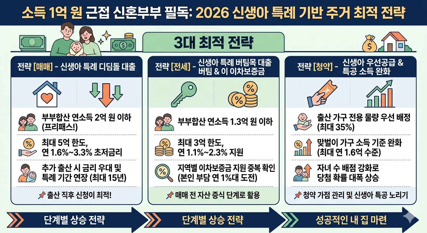 2026 신생아 특례 1억 연봉 맞벌이 부부 전세대출 이자 지원받고 자산 불리는 로드맵!!