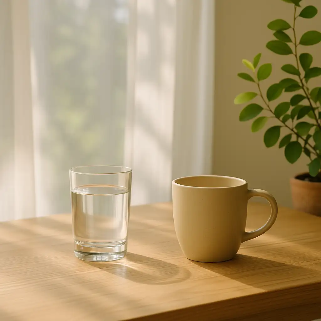 몸의 리듬이 회복된 것을 형상화한 창가에서의 밝은 빛