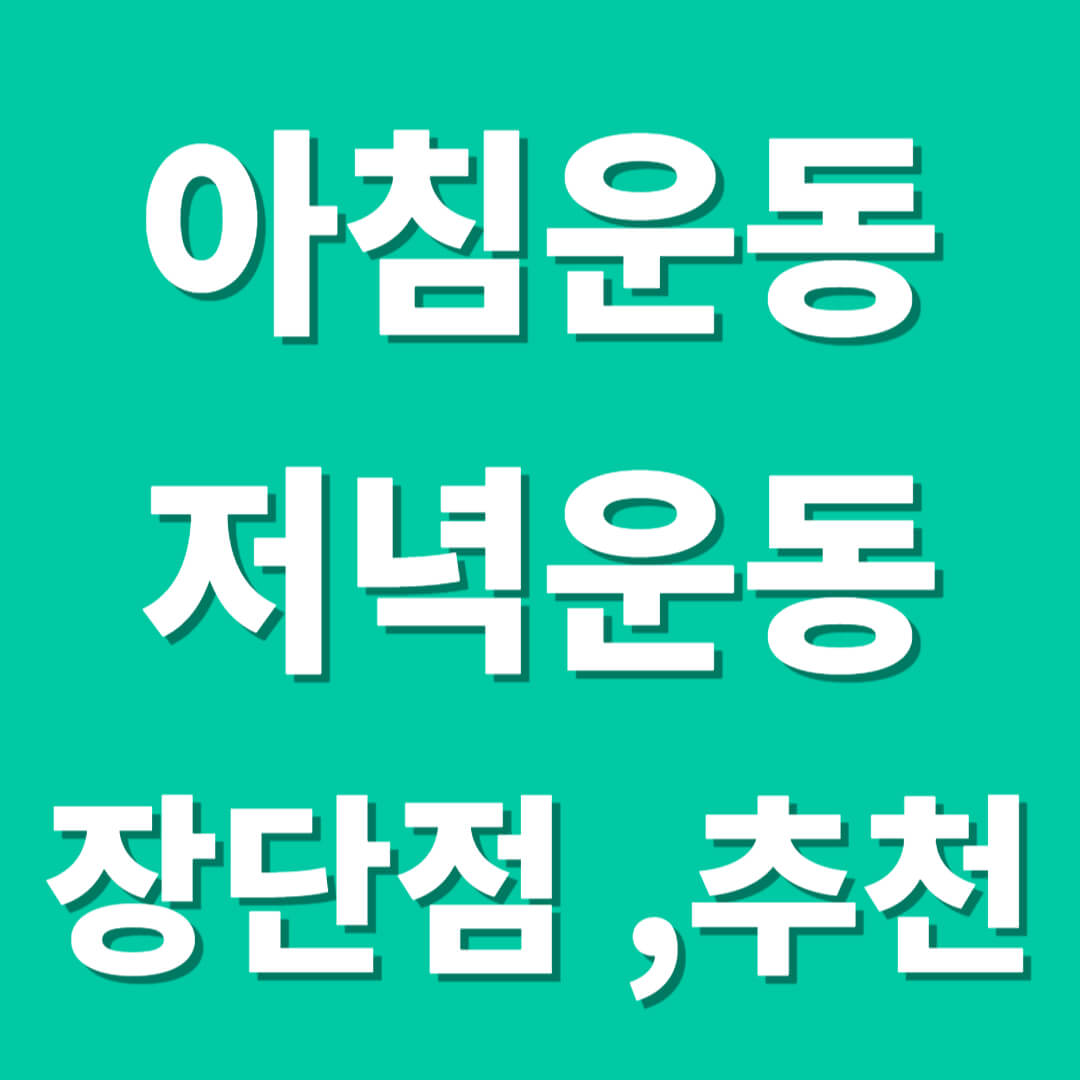 아침운동 저녁운동 장단점&#44; 추천