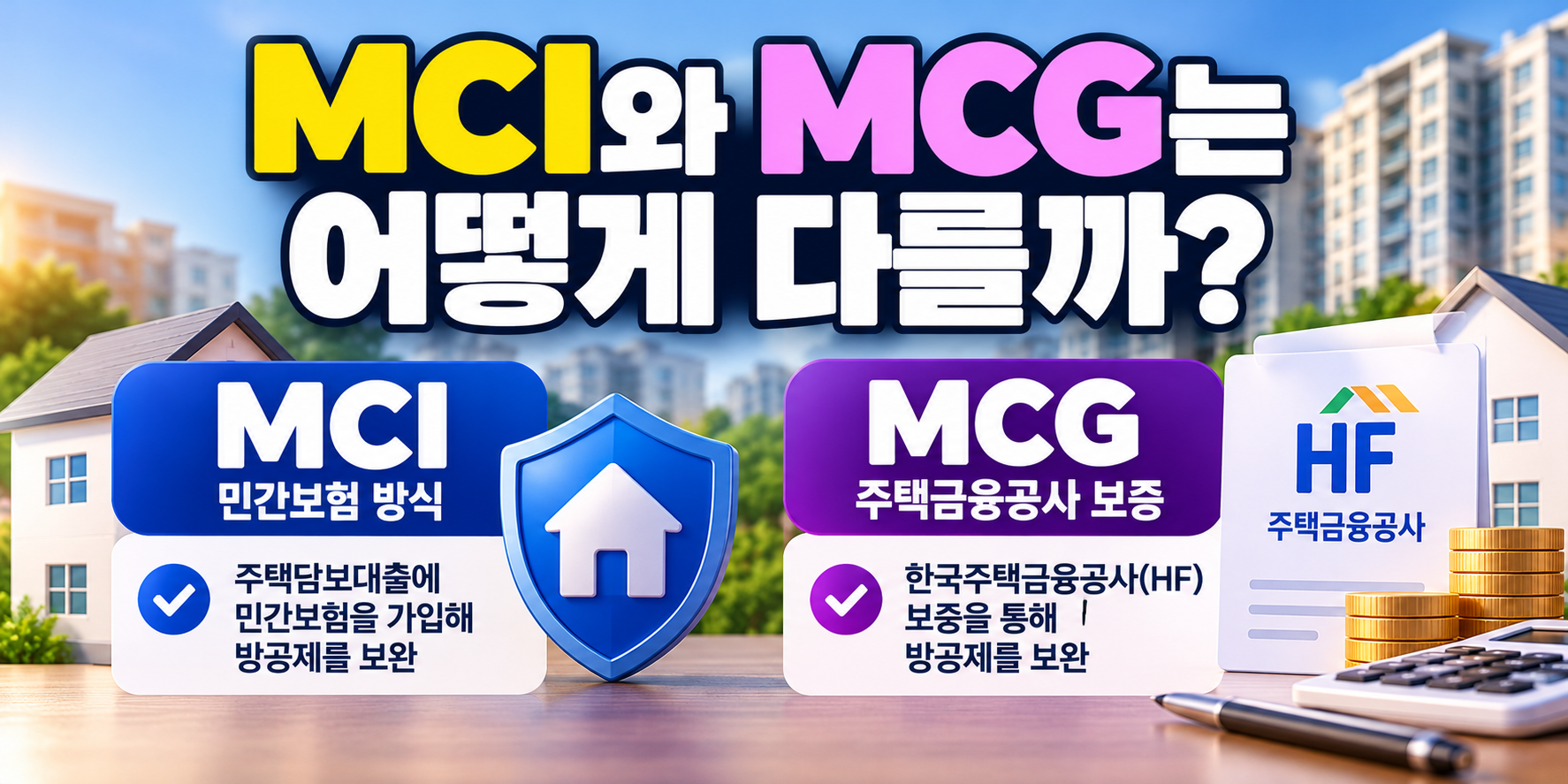 주택담보대출 MCI MCG 차이와 방공제 보완
