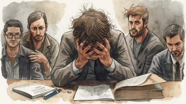 ISTJ는 책임감과 원칙을 삶의 중심에 두는 유형입니다. 그래서 약속을 지키지 못하거나, 맡은 일을 끝까지 제대로 수행하지 못했다고 느낄 때 깊은 죄책감을 경험합니다에 관한 그림