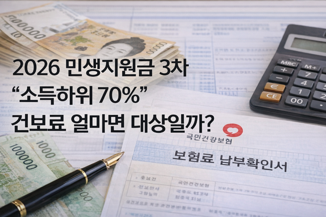 2026 민생지원금 3차, 소득 하위 70% 건보료 기준 3분 완벽 정리