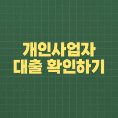 개인사업자 대출 확인하기