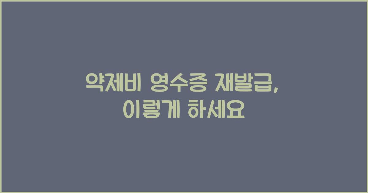 약제비 영수증 재발급