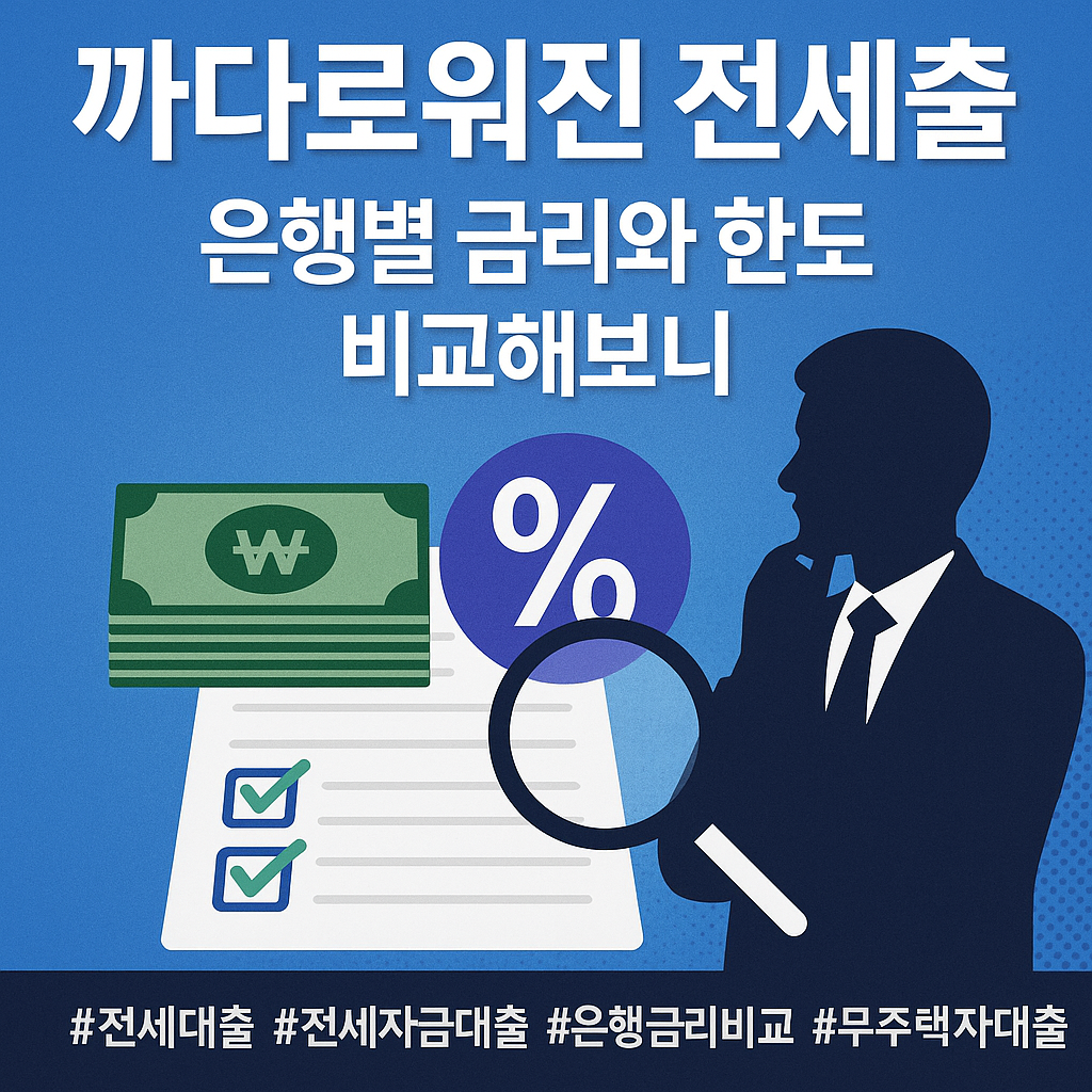 까다로워진 전세대출, 은행별 금리와 한도 비교해보니
