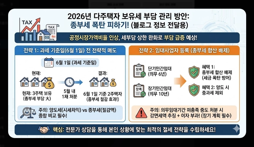 2026년 부동산 세법 개정안 [양도세 종부세 변화] 다주택자 필수 체크리스트 및 절세 가이드