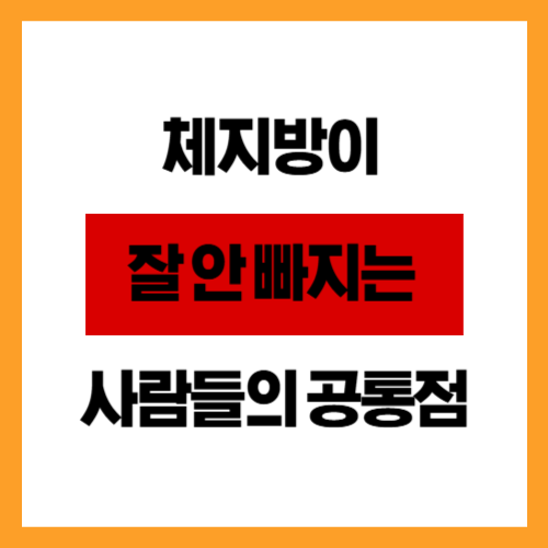 체지방이 잘 안 빠지는 사람들의 공통점