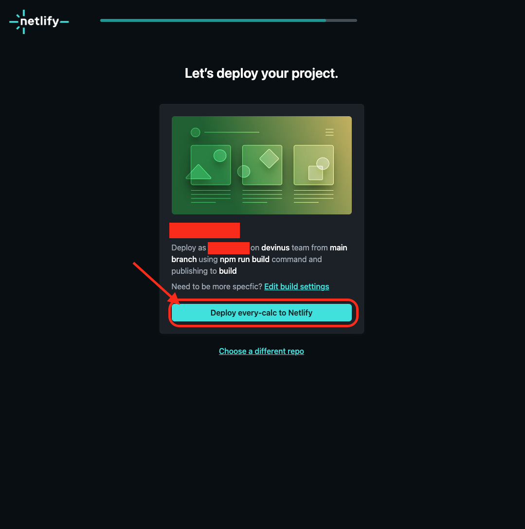 Netlify에 선택한 저장소 배포하기