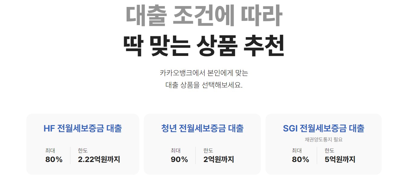 카카오뱅크 전월세 보증금 대출