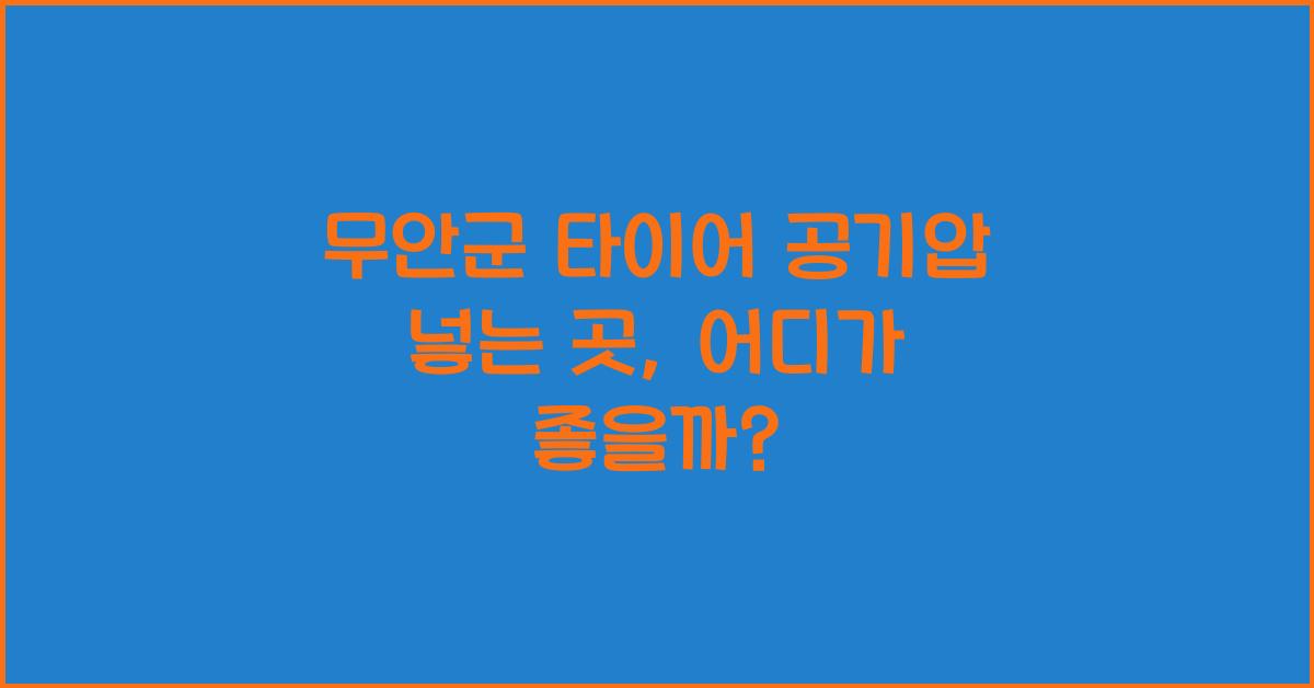 무안군 타이어 공기압 넣는 곳