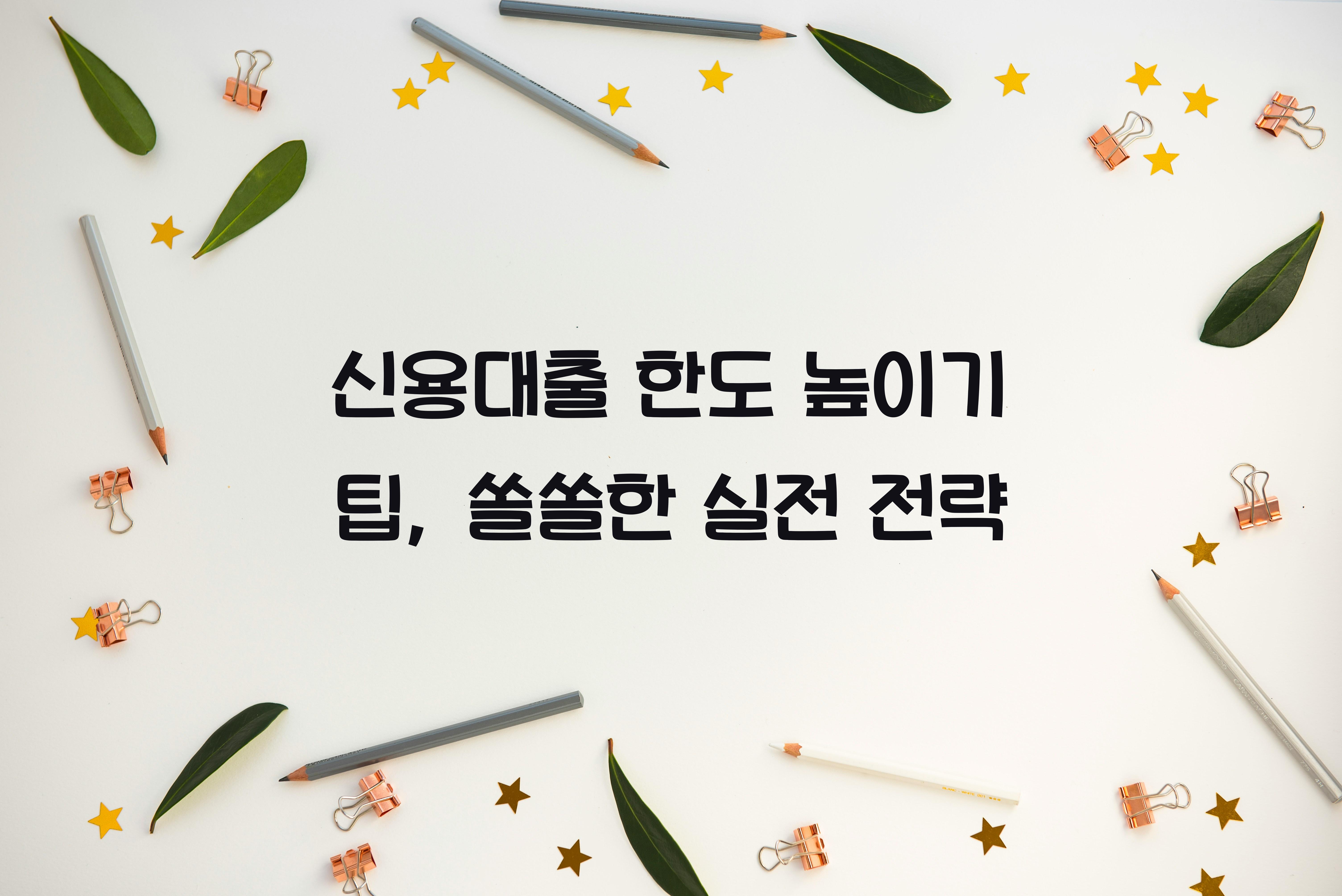 신용대출 한도 높이기 팁