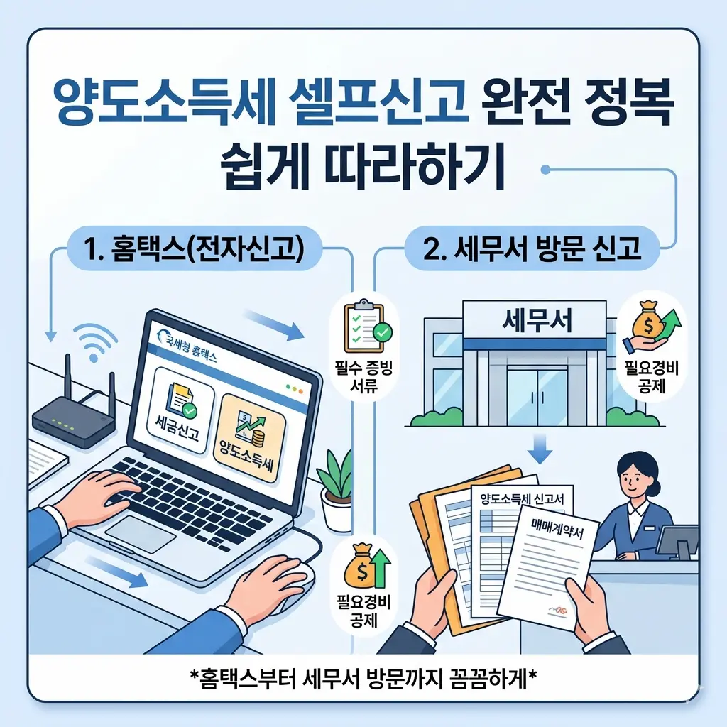 양도소득세 셀프신고 방법 ❘ 홈택스 전자신고 ❘ 준비서류 가이드