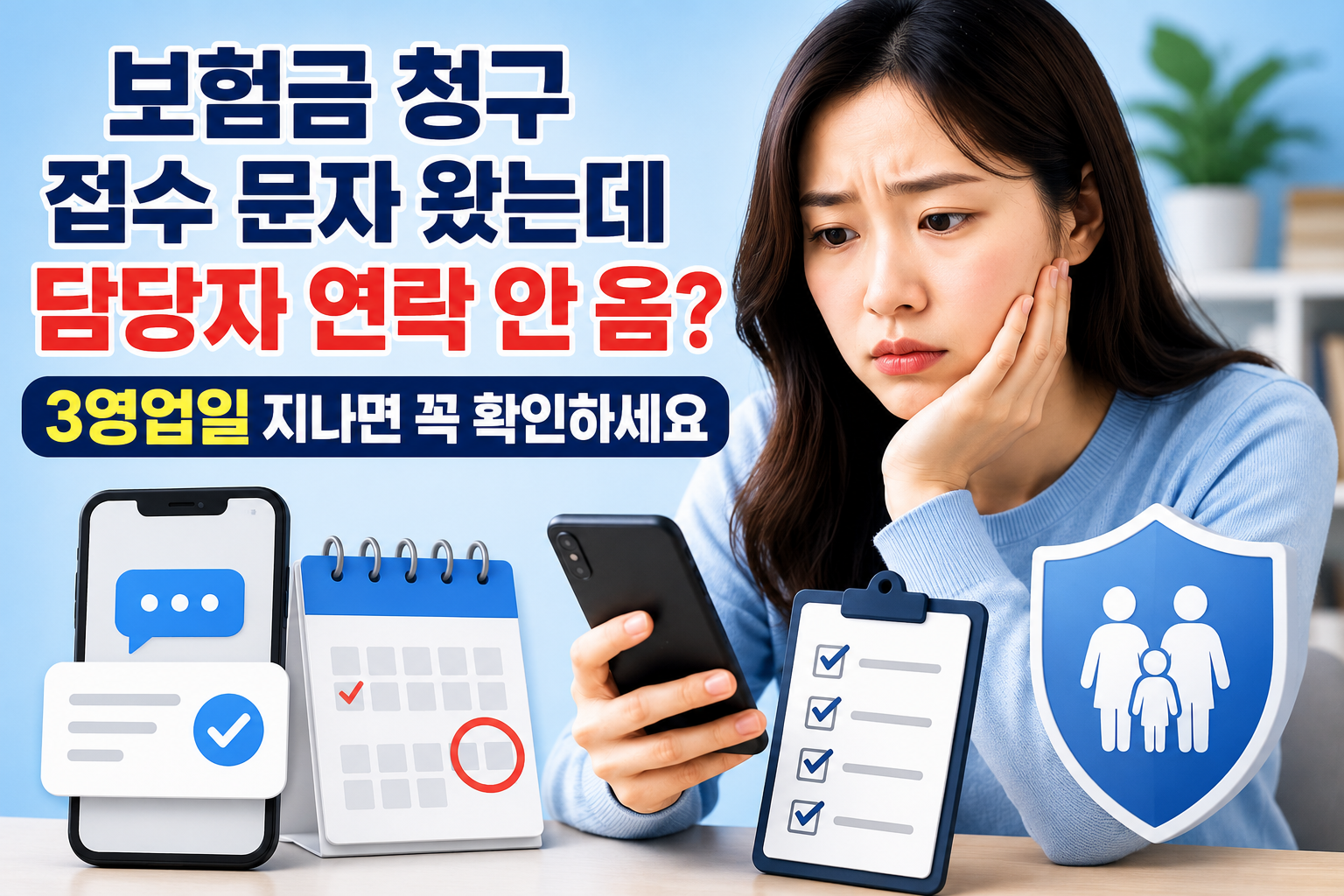 보험금 청구 접수 문자 왔는데 담당자 연락 안 옴? 3영업일 지나면 꼭 확인하세요 관련 사진