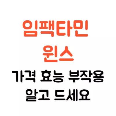 임팩타민 윈스 가격 효능 부작용 알고 드세요