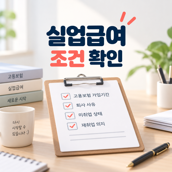 실업급여 수급 조건을 체크리스트로 확인하는 모습