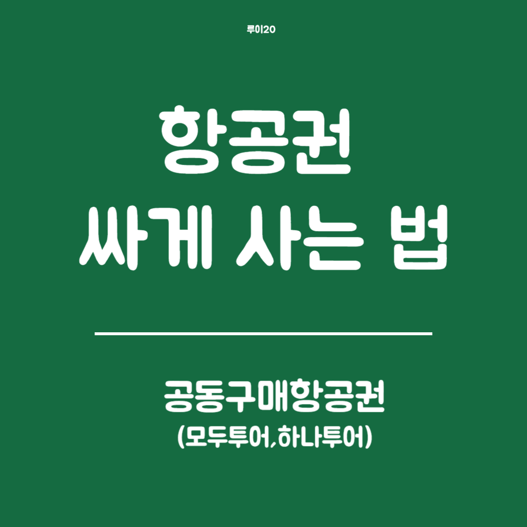 항공권 싸게 사는 법 (공동구매 항공권) - 모두투어 공동구매 항공권 VS 하나투어 공동구매 항공권