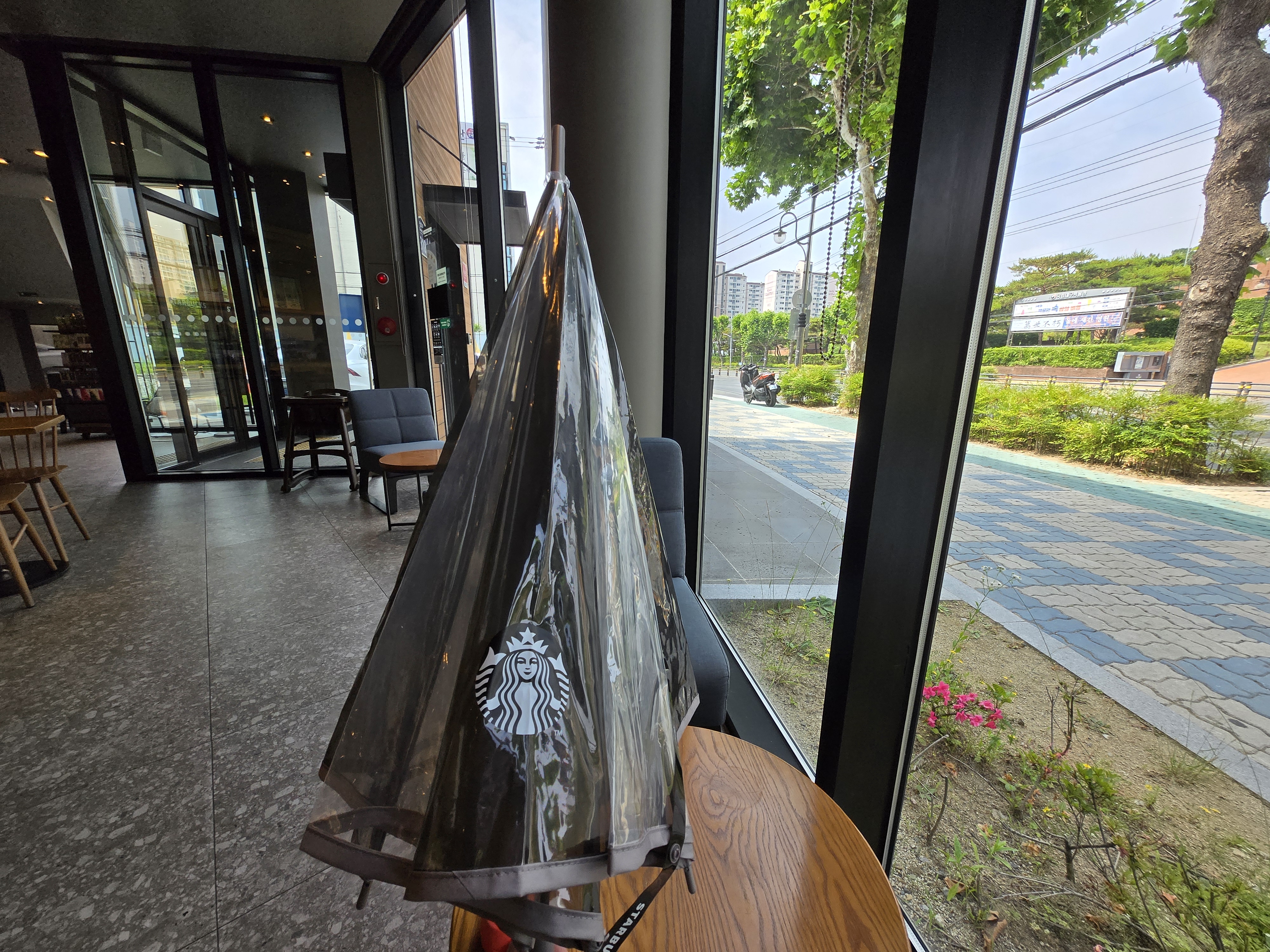 스타벅스 rainy day recharge 그레이 투명우산2