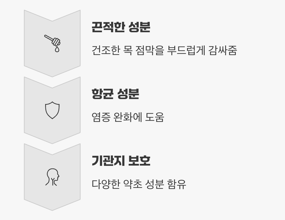 칼칼한 목을 위한 천연 보호제