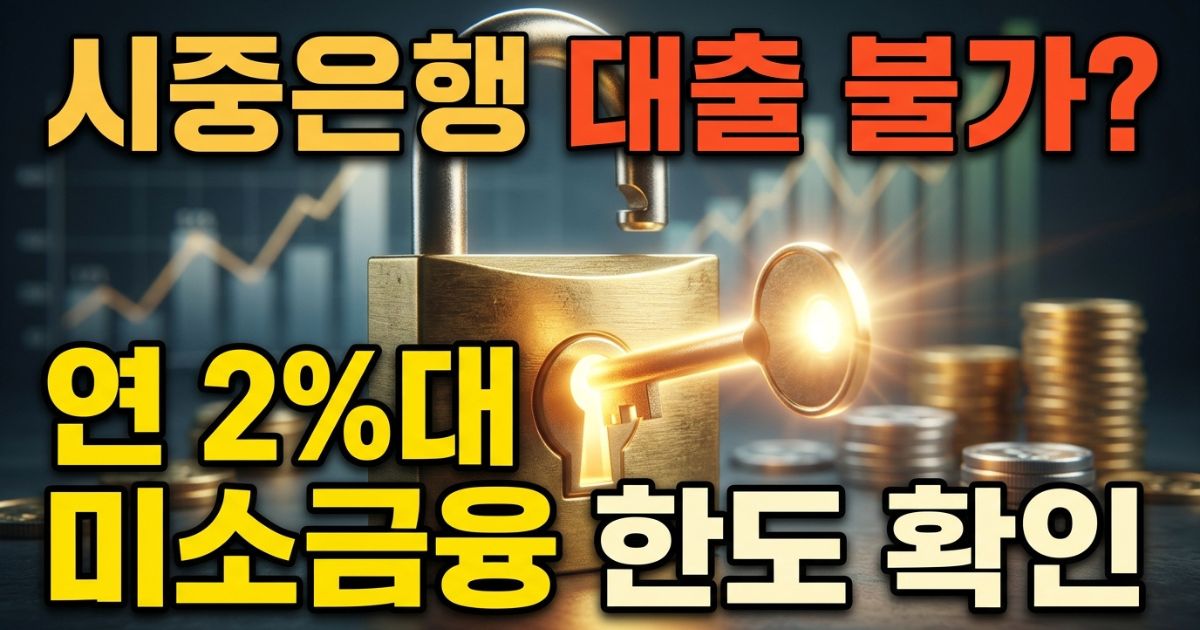 미소금융 대출 최대한도 및 2%대 저금리 요약
