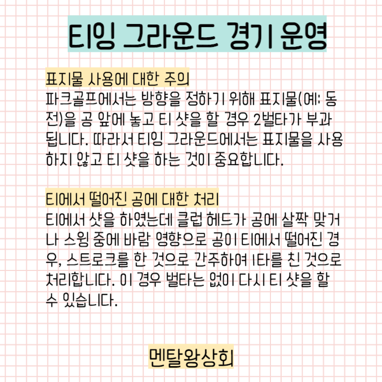 파크골프 티잉 그라운드 경기 운영