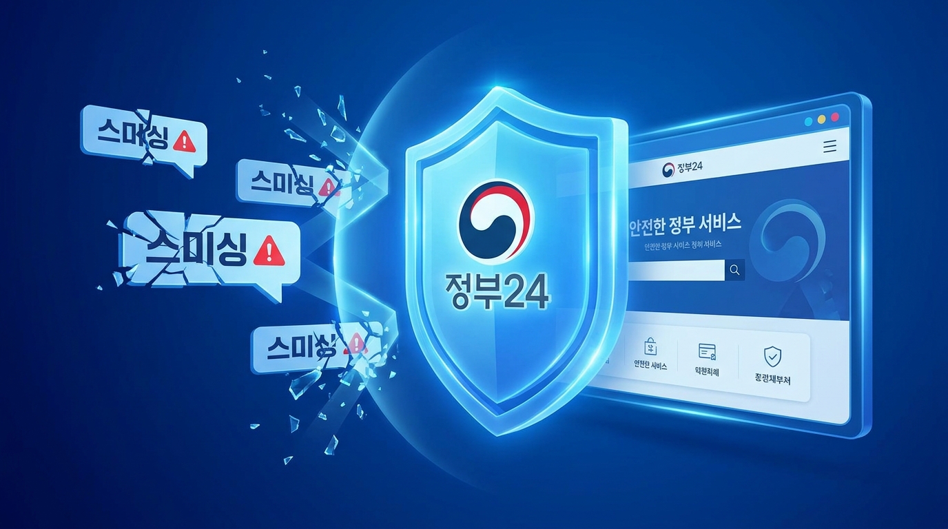 보조금24를 통해 안전하게 민생지원금을 조회하는 화면