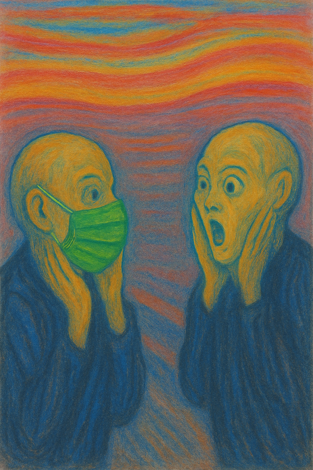 절규하는 나를 바라보는 내가 내면의 대화를 나누는 모습