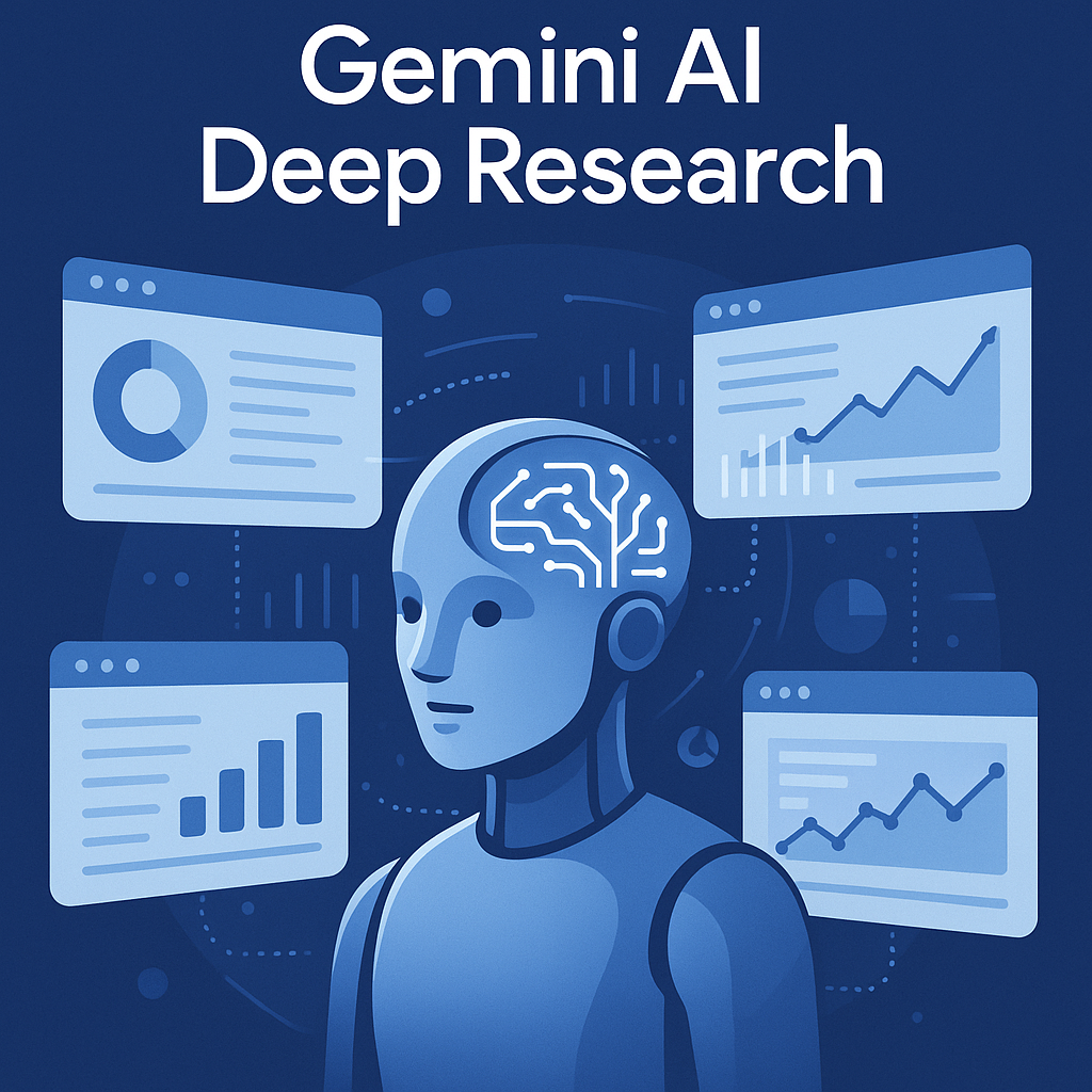 Gemini Deep Research 기능으로 AI가 웹을 탐색하여 종합 보고서를 작성하는 모습
