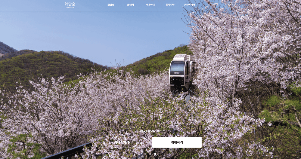 화담숲 벚꽃 예약 바로가기