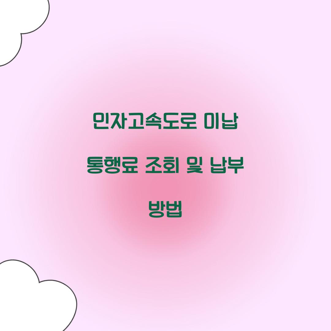 민자고속도로 미납