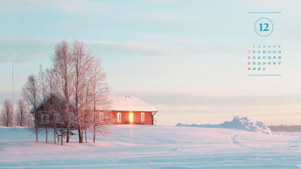 11 눈 위에 집 A - 2025년12월 노트북배경화면