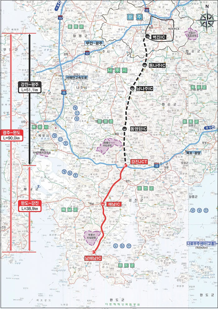 전남도 연륙&middot;연도교 등 주요 도로망 건설 동향...여수~남해 해저터널 내년 착공