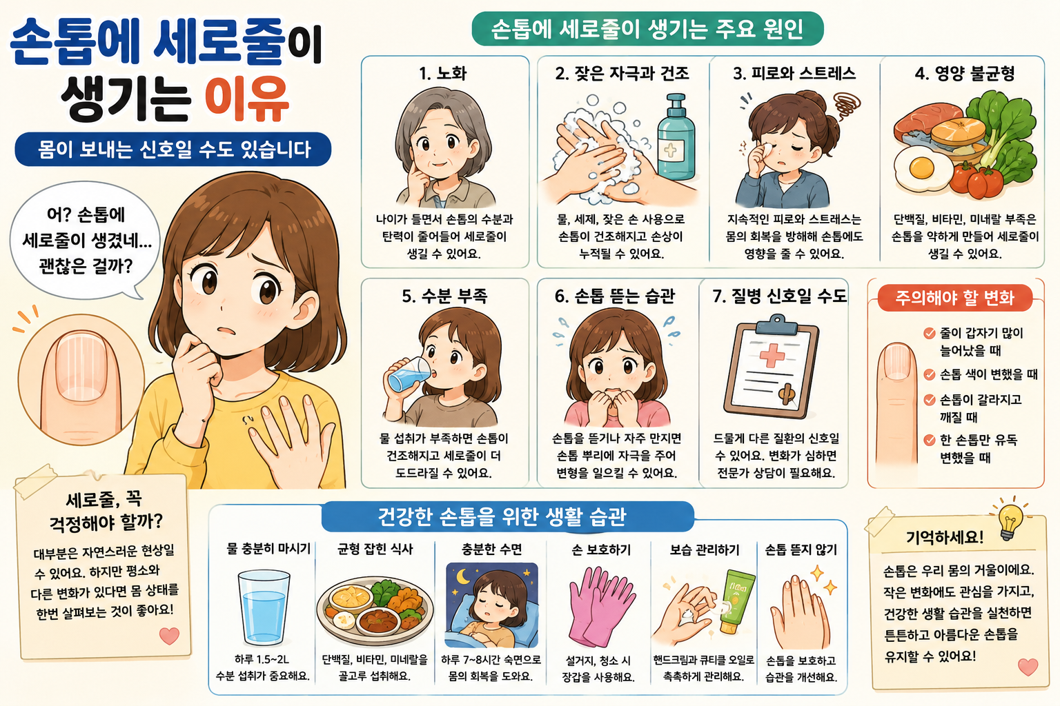 손톱에 세로줄이 생기는 이유, 몸이 보내는 신호일 수도 있습니다
