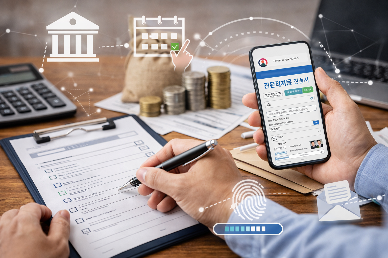 신청한 근로장려금 확인하고 있는 모습