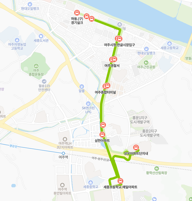 여주-916-2번-버스-노선-지도