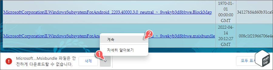 Chrome 브라우저 다운로드 차단 > 해제